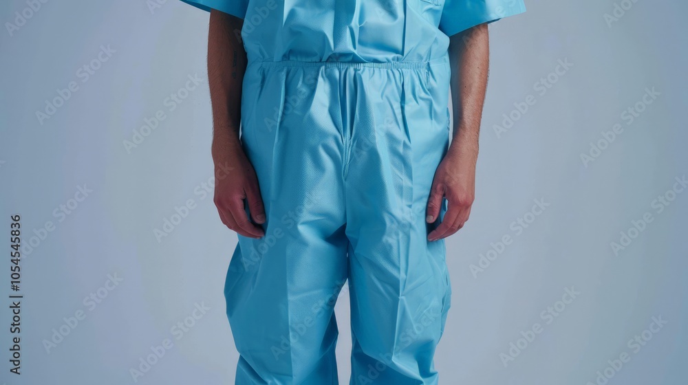 A doctor in surgical scrubs preparing for an operation A doctor in surgical scrubs preparing for an operation