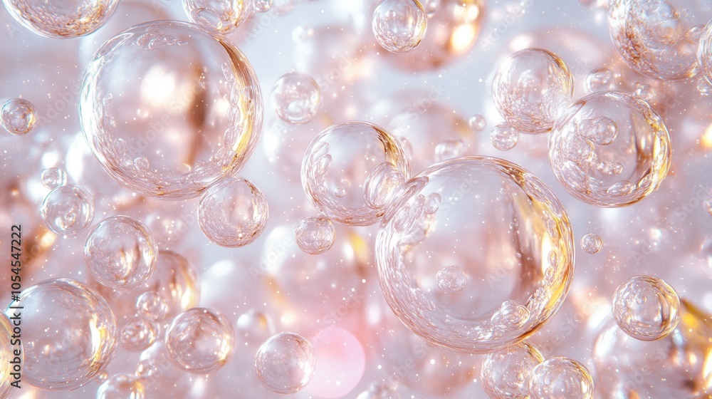 The bubbles suggest a calming. concept skin care cosmetics. The bubbles suggest a calming. concept skin care cosmetics.