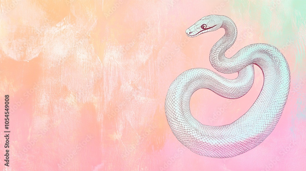 Obraz premium Serpentine figure on pastel grunge background.