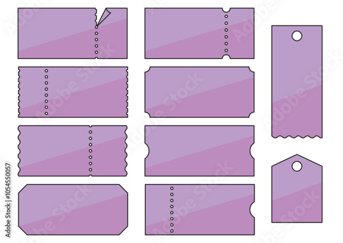 さまざまな形のチケットのセット