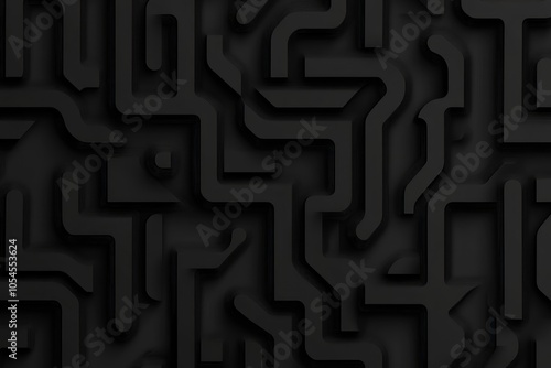 Abstract Black Circuitry Pattern