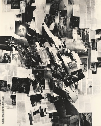 Old  black and white newspaper pattern