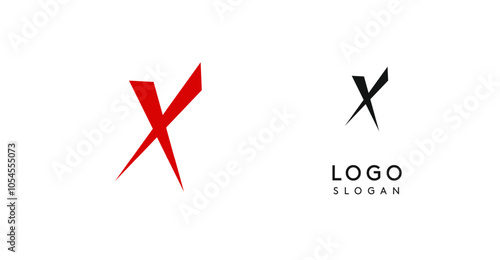 Simple brush pen letter X in Asian typographic style. Logo monogram for food and beverage packaging, Asian cuisine, restaurants, graphic design studios, and branding agencies. Vector illustration.