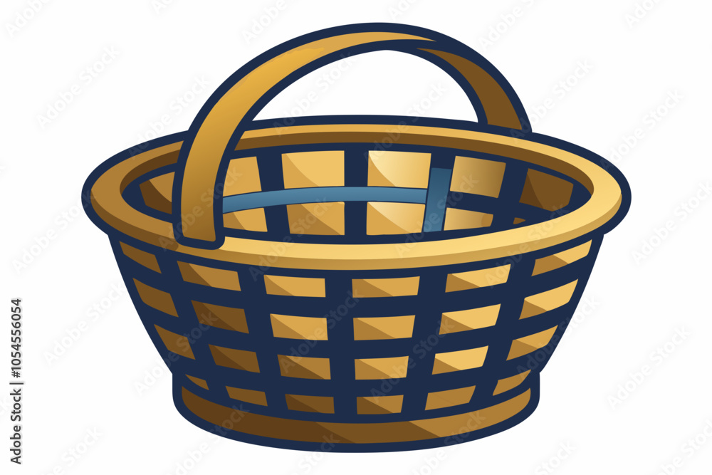 Old empty wicker basket isolated on white Old empty wicker basket isolated on white