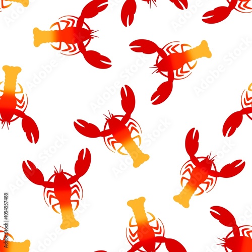 Photography Summer ocean animals seamless lobster pattern for wrapping paper and fabrics