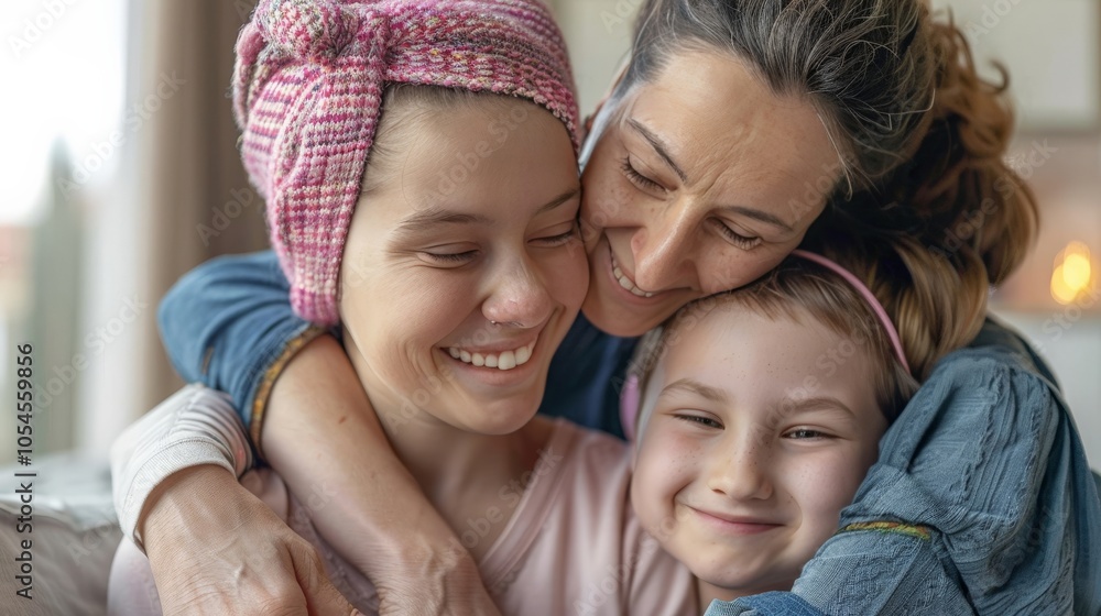 A family embracing after receiving a cancer diagnosis A family embracing after receiving a cancer diagnosis