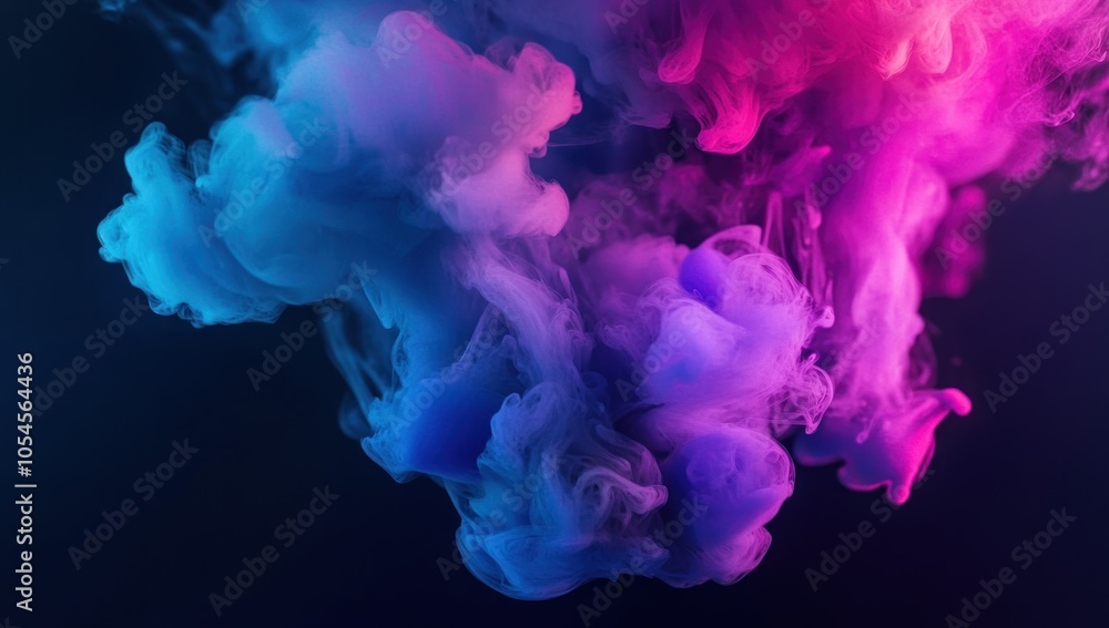 Abstract Ink Swirls in Blue and Pink Abstract Ink Swirls in Blue and Pink