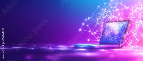 Futuristic Synthwave Graphic for Onboarding Visuals