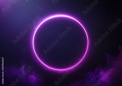 Glowing Circle in a Purple Sky