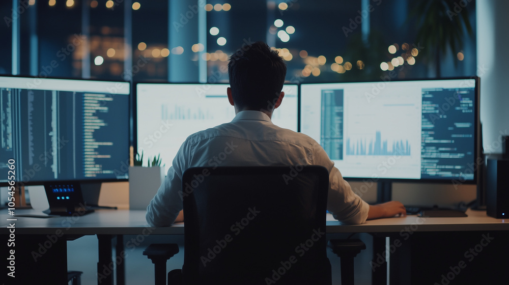 Software engineer in a modern office Software engineer in a modern office