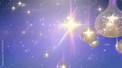 Implement a shimmering starry night transition for a mystical skincare brand ad photo