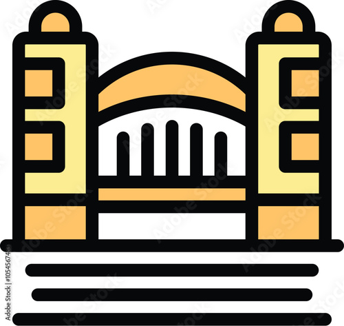 Simple colorful vector icon of the sydney harbour bridge in australia
