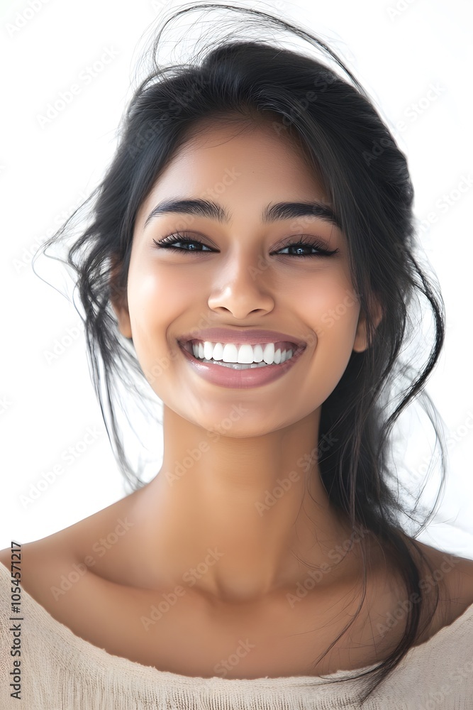 a close up photo portrait of a beautiful young asian indian woman on white background a close up photo portrait of a beautiful young asian indian woman on white background