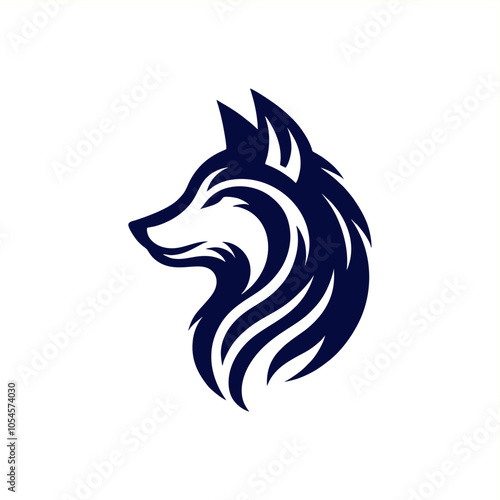 Silhouette of wolf dog siberian husky alaskan malamute	