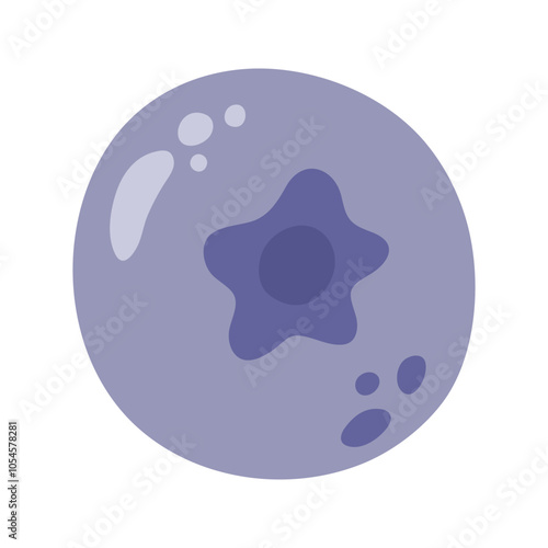 Summer single blueberry. Hand drawn cartoon berry illustration.