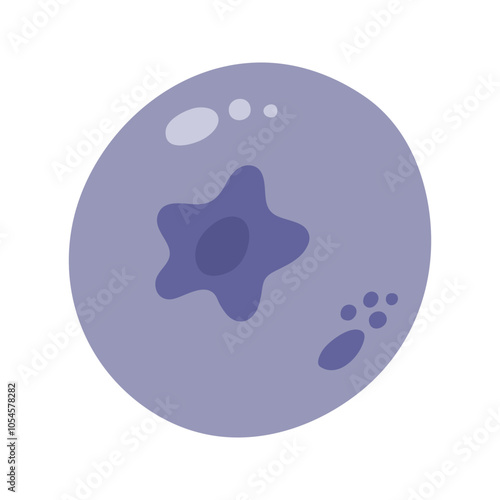 Summer single blueberry. Hand drawn cartoon berry illustration.