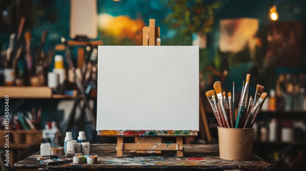 Artist's Studio: Blank Canvas Ready for Inspiration Artist's Studio: Blank Canvas Ready for Inspiration