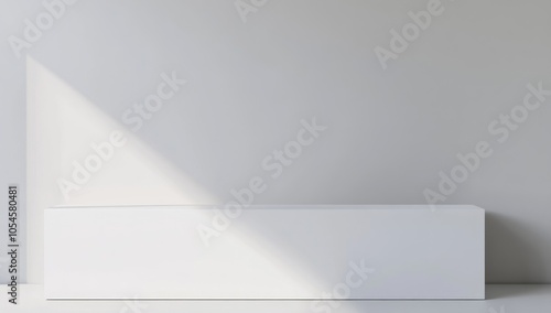 Wallpaper Mural Minimalist White Platform with Light Shadow Torontodigital.ca