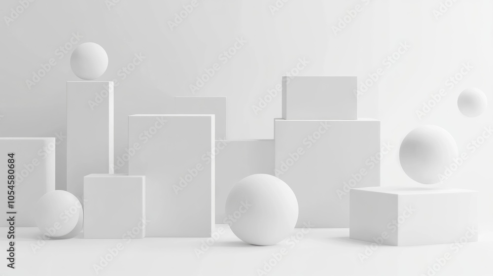 Minimalist White Geometric Shapes Minimalist White Geometric Shapes