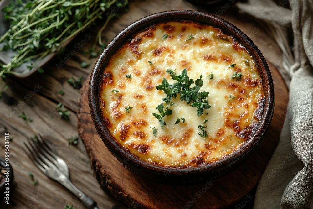 handcrafted table setting, lasagna soup in a rustic bowl on a wooden table with fresh herbs and rustic cutlery, perfect for a heartfelt note handcrafted table setting, lasagna soup in a rustic bowl on a wooden table with fresh herbs and rustic cutlery, perfect for a heartfelt note
