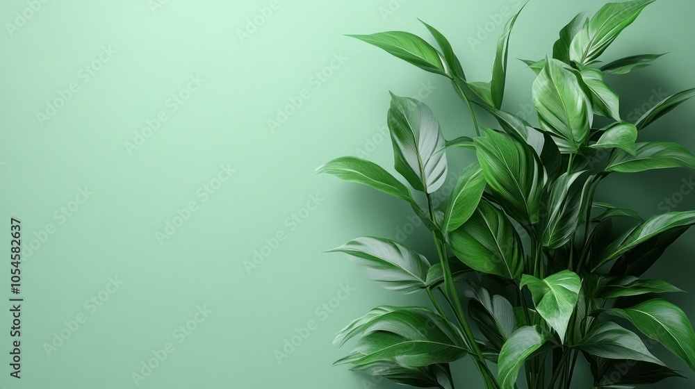 Green leaves against a soft green background. Green leaves against a soft green background.