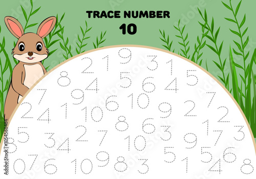 Trace number ten 10 mathematician for kids