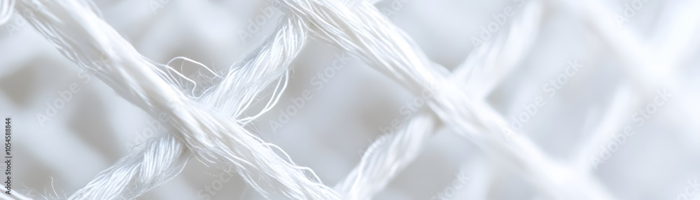 Fototapeta premium Close-up Macro of Interwoven White Threads