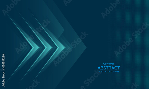 Modern dark abstract background in techno style. Space with the effect of neon stripes and arrows. Modern graphic design element cutout style concept for banner, flyer, card