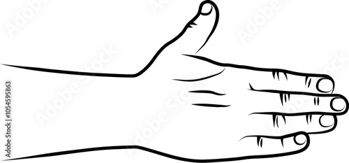sketch of stretched hand 