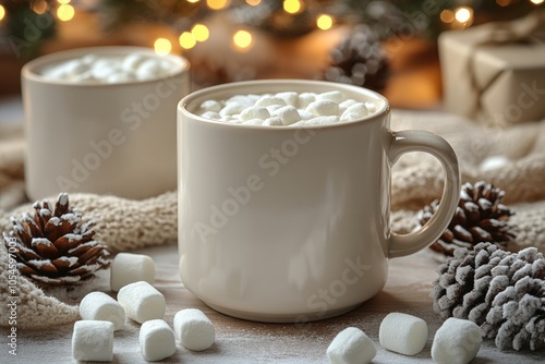 Wallpaper Mural Christmas Mug Mockup: White Ceramic Cup for Seasonal Designs Torontodigital.ca