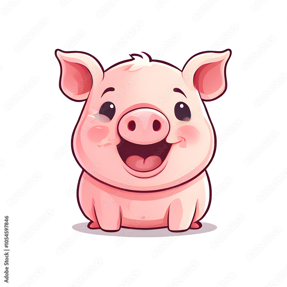 pig cartoon isolated on white pig cartoon isolated on white