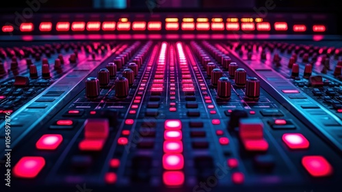 Audio Mixing Console Close-Up photo