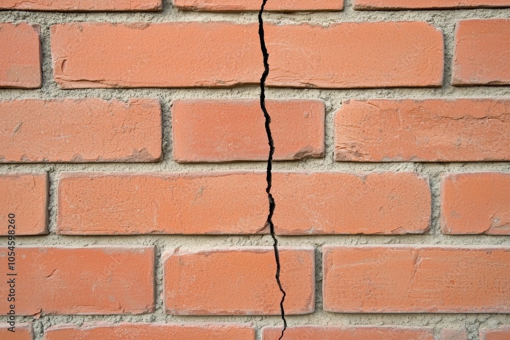 Cracks in a brick wall. Background or backdrop with copy space Cracks in a brick wall. Background or backdrop with copy space