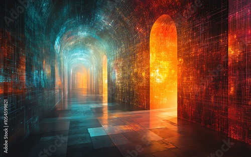 Artistic depiction of a luminous prompt input field with intricate digital network designs in the background, highlighting the fusion of creativity and technology photo