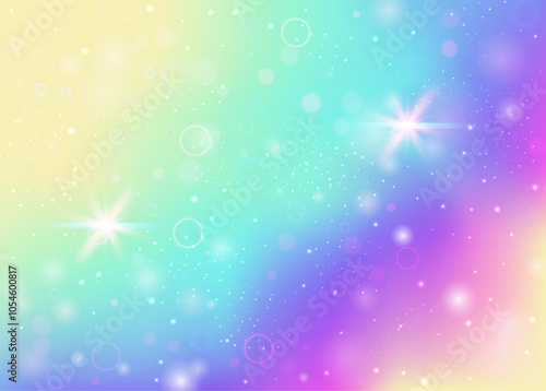 Fairy Hologram. Pink Rainbow Gradient. Kawaii Background. Holographic Sparkles Effect. Purple Universe Invitation. Blue Blurred Pattern. Unicorn Glitter. Candy Fairy Hologram.