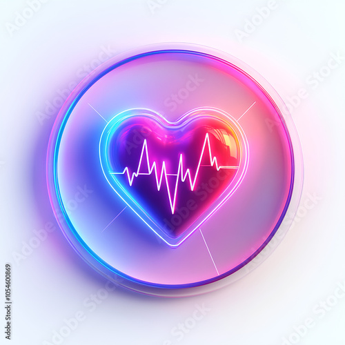 Neon Heartbeat Icon photo