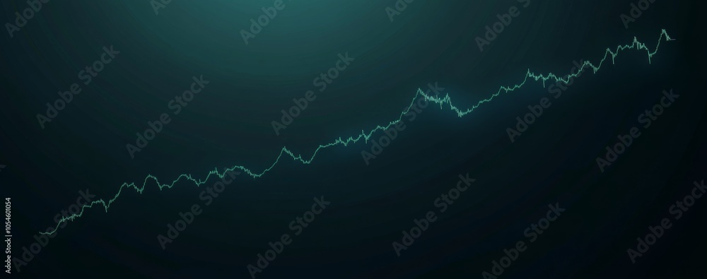 A stock market graph illustrated against an empty dark blue background A stock market graph illustrated against an empty dark blue background