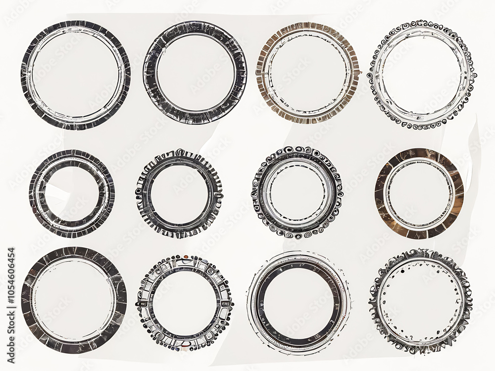 Set of grunge circles background, grunge round shapes Set of grunge circles background, grunge round shapes