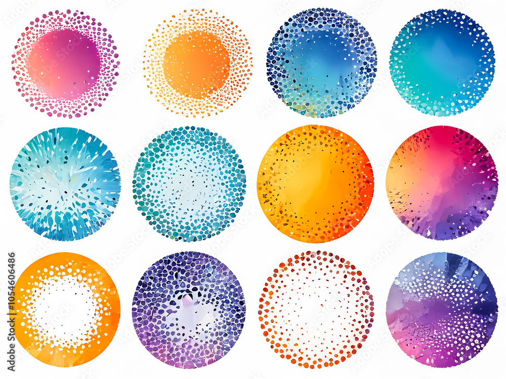 Set of grunge circles background, grunge round shapes Set of grunge circles background, grunge round shapes