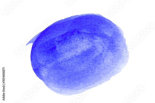 Sky blue, light blue spot, watercolor hand painted circle shape isolated on white background with clipping path.