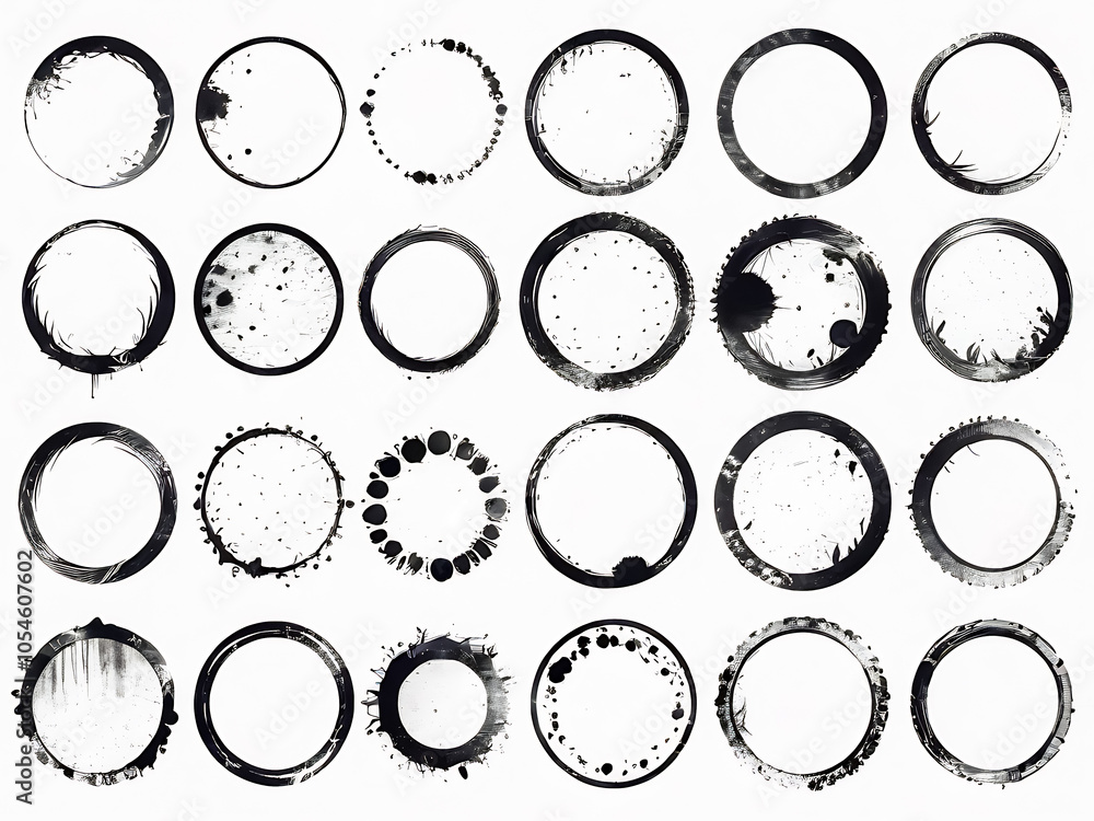 Set of grunge circles background, grunge round shapes Set of grunge circles background, grunge round shapes