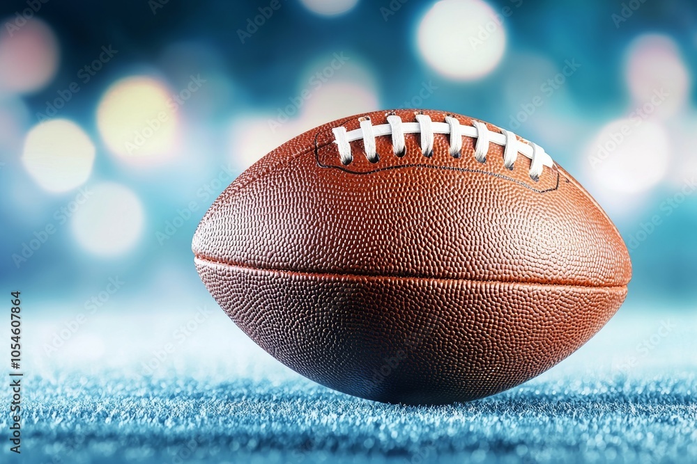 American Football Ball. Selective Focus Background with Copy Space American Football Ball. Selective Focus Background with Copy Space