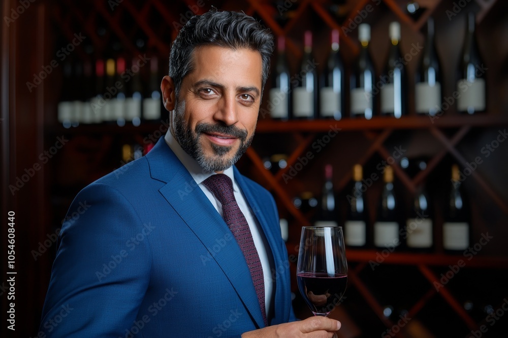 An intimate wine tasting room with a sommelier pouring wine for guests, surrounded by shelves of bottles, capturing the refined pleasure of tasting and discovery, symbolizing culture and taste An intimate wine tasting room with a sommelier pouring wine for guests, surrounded by shelves of bottles, capturing the refined pleasure of tasting and discovery, symbolizing culture and taste
