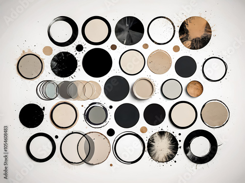 Set of grunge circles background, grunge round shapes