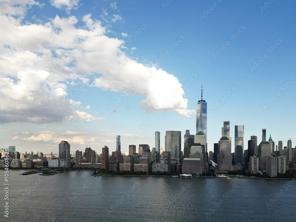 Fototapeta premium NYC. New York City. Manhattan downtown skyline skyscrapers. New York City skyline, cityscape of Manhattan in USA.