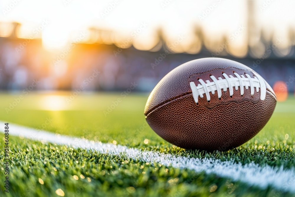 American Football Ball. Selective Focus Background with Copy Space American Football Ball. Selective Focus Background with Copy Space