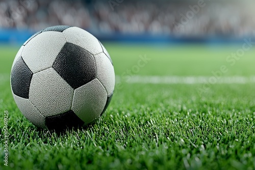 Soccer ball, European football. Background with selective focus