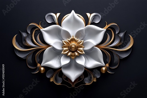 Simple geometric design of a flower blooming, with each petal representing aspects of life and the universe, capturing pantheistic reverence for natureâ€™s beauty, symbolizing growth and unity