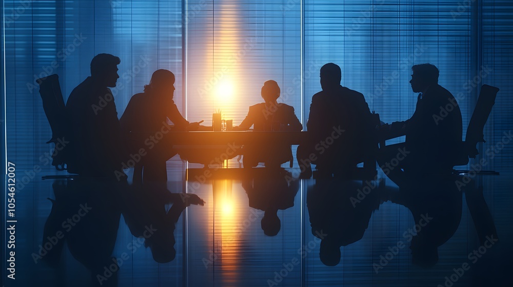 Business People Silhouette Working Meeting Conference Concept. Business People Silhouette Working Meeting Conference Concept.