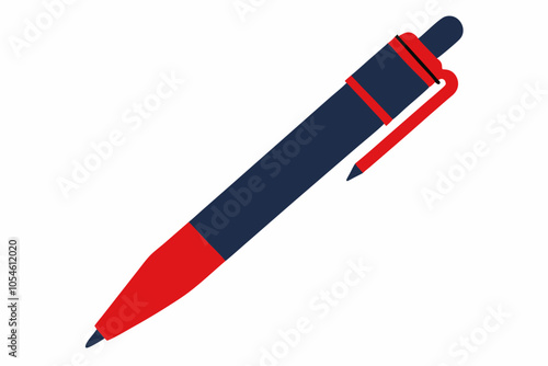 Cute red pen isolated on a white vector art illustration  photo